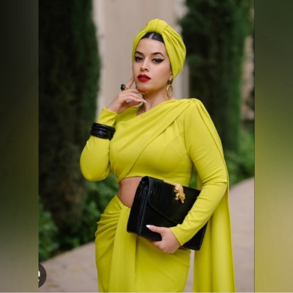 *RARE FIND* Vintage Vandalizm Skirt and Top Set in Chartreuse XL